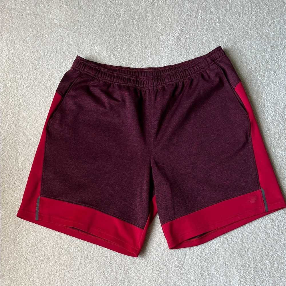 New Balance Men's Burgundy and Red Athletic Shorts